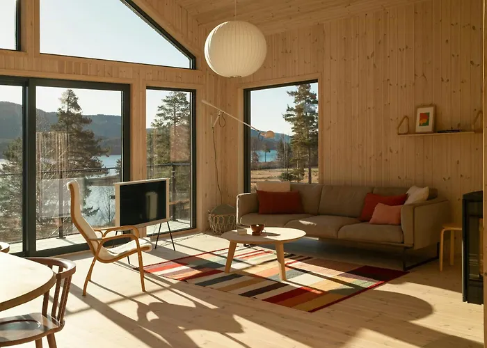 度假居 Designer By Nisser With View And Sauna Treungen
